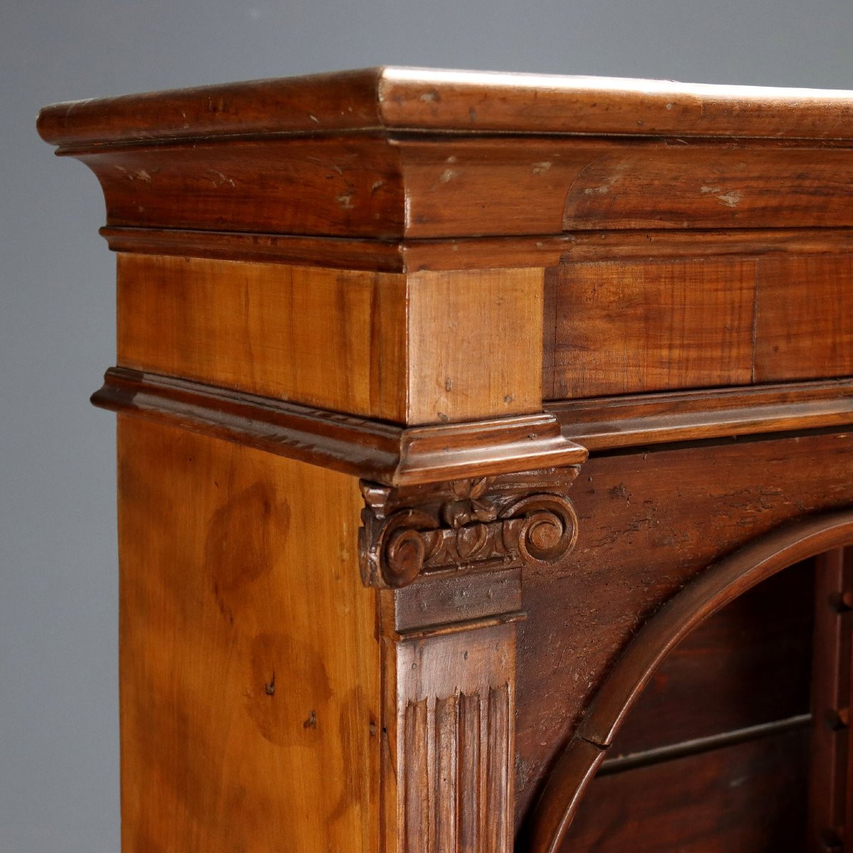 Bibliothèque Ancienne Noyer Bois Anciens Fin du XIXe Siècle-photo-2