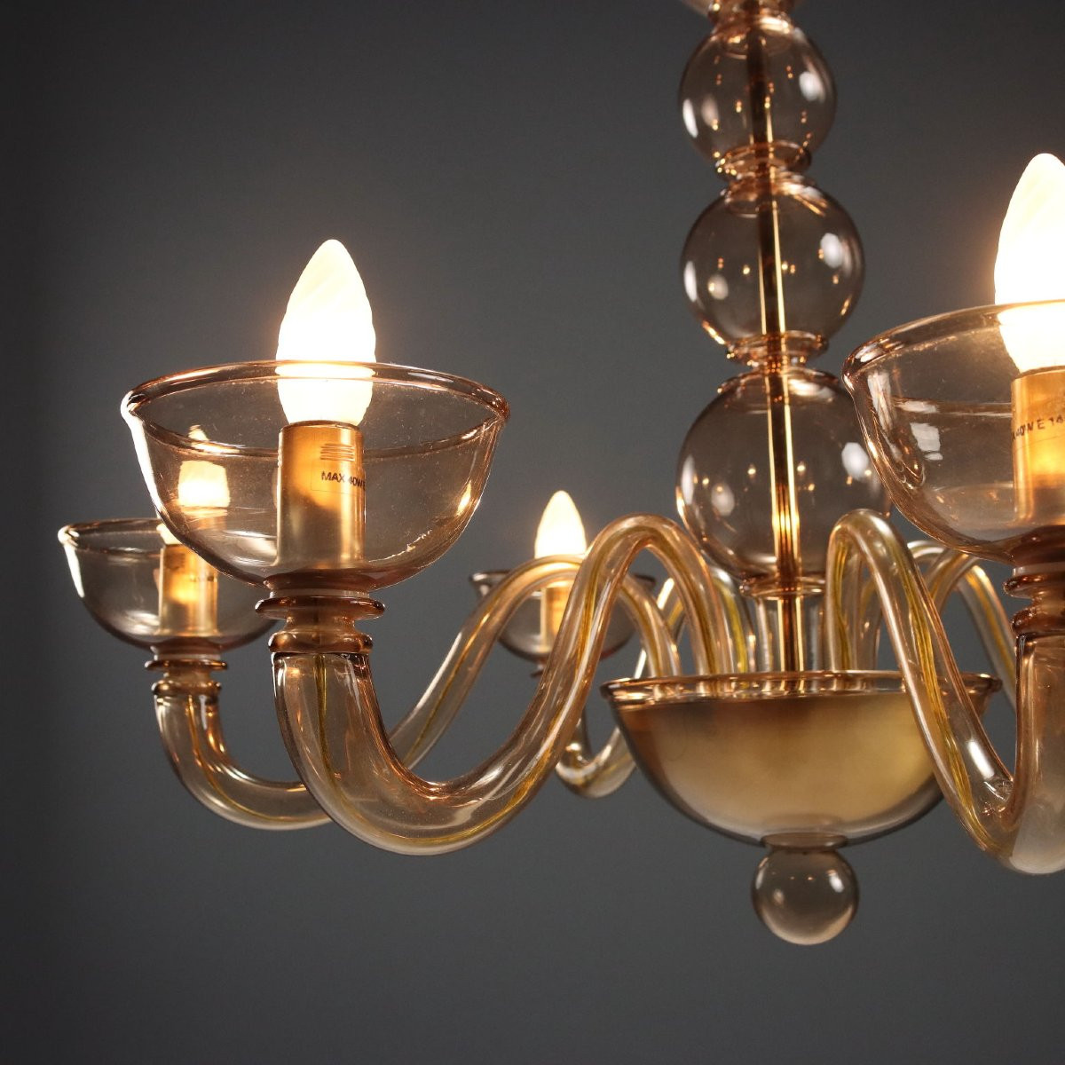 Venetian Blown Glass Chandelier Murano Mid-20th Century-photo-3