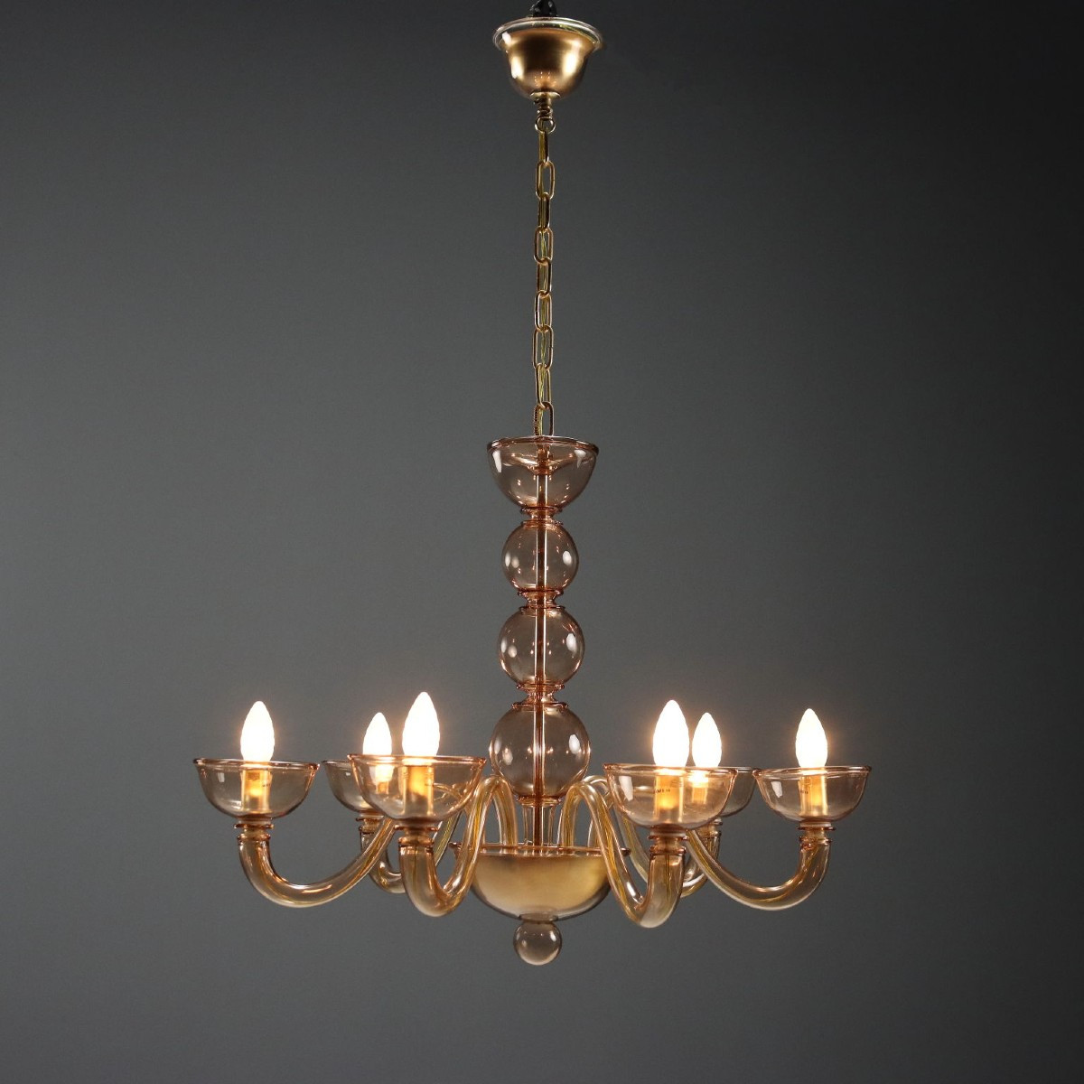 Venetian Blown Glass Chandelier Murano Mid-20th Century