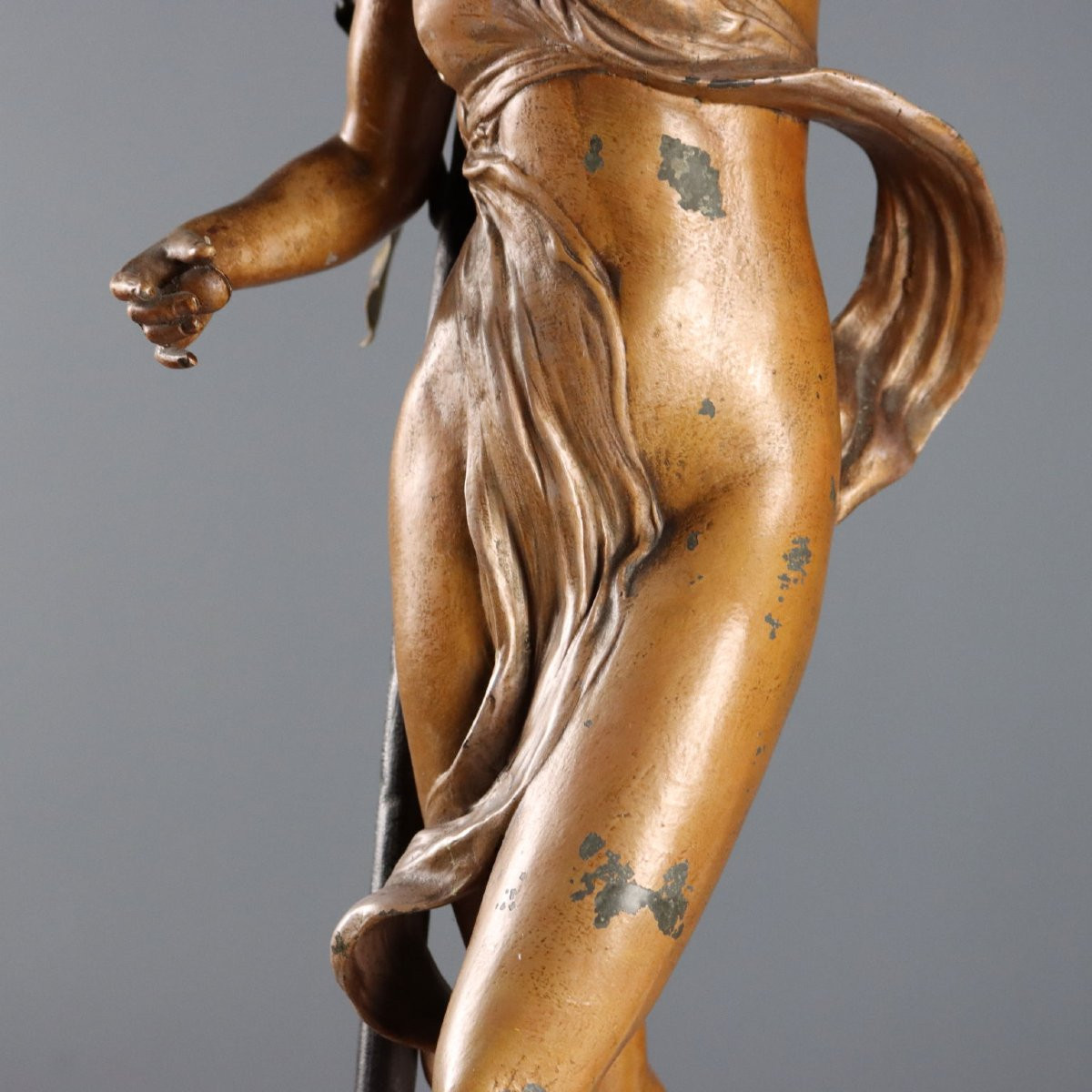 Lampes de Table Anciennes Métal Laqué Bois du XXe Siècle-photo-1