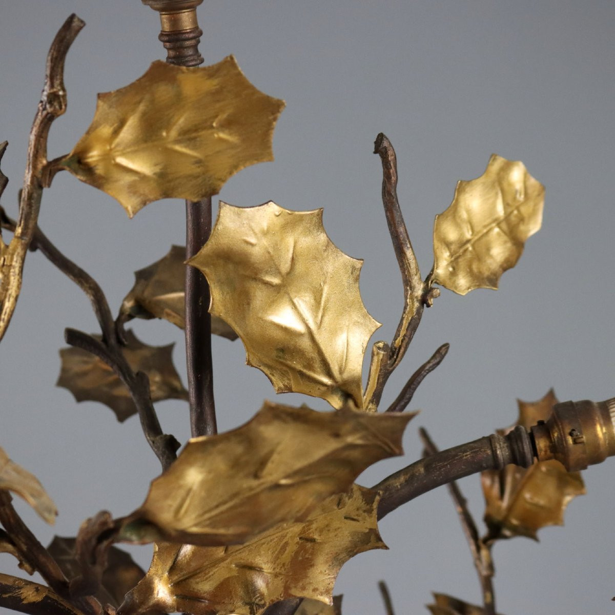 Lampes de Table Anciennes Métal Laqué Bois du XXe Siècle-photo-2