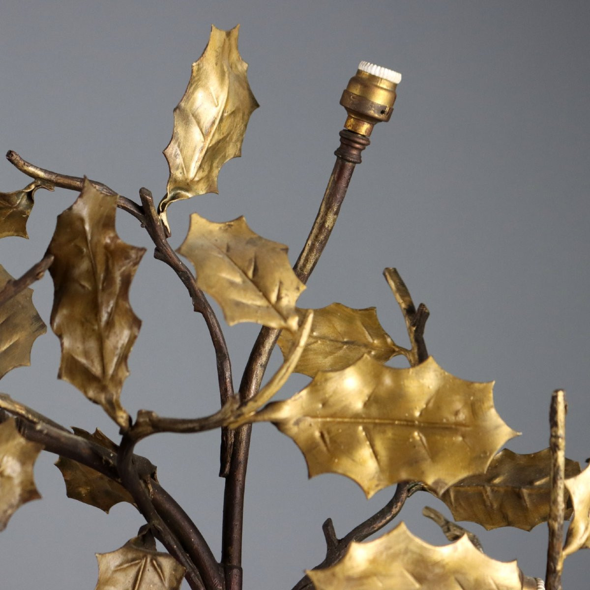 Lampes de Table Anciennes Métal Laqué Bois du XXe Siècle-photo-3