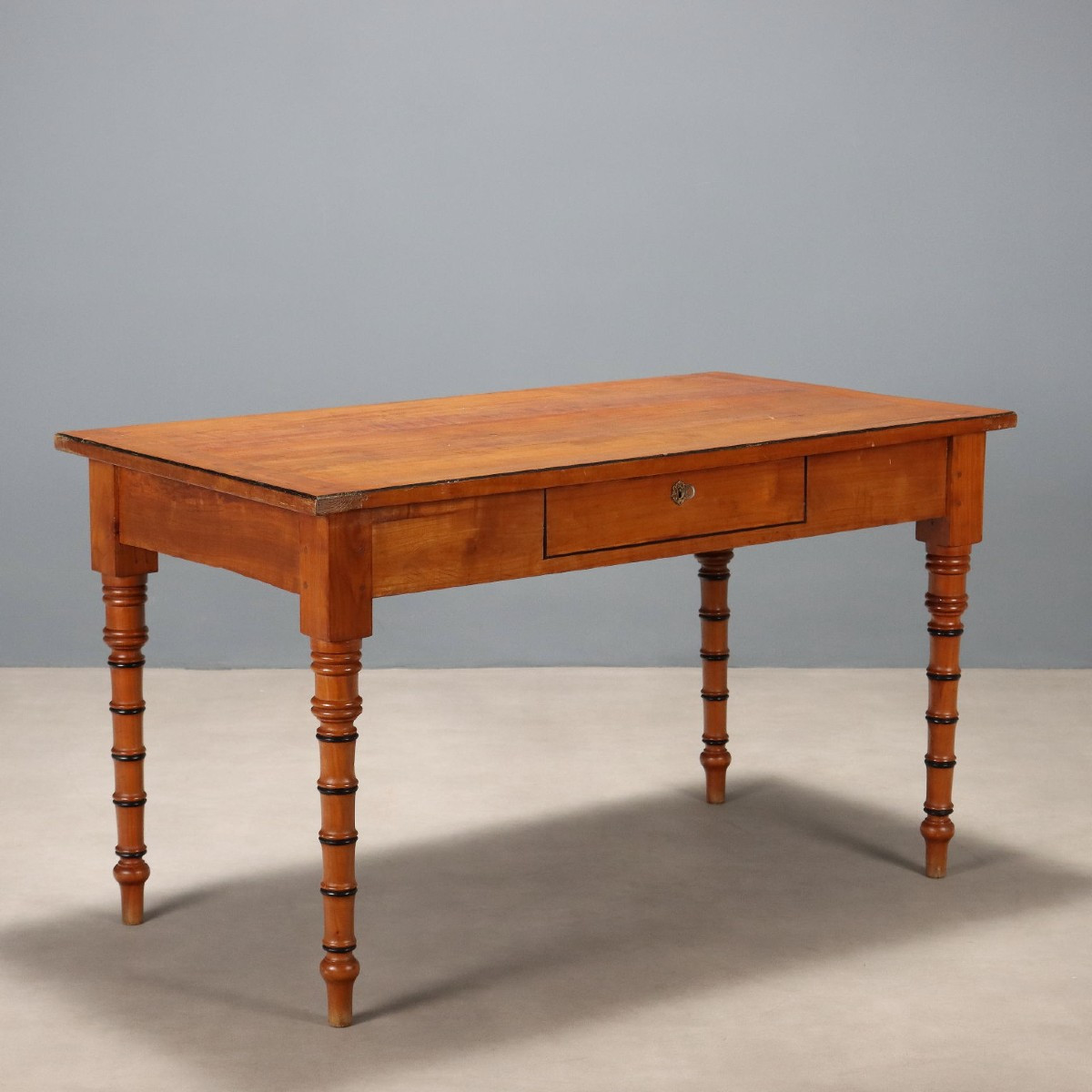 Antique Table Cherrywood Drawer Italy XIX Century