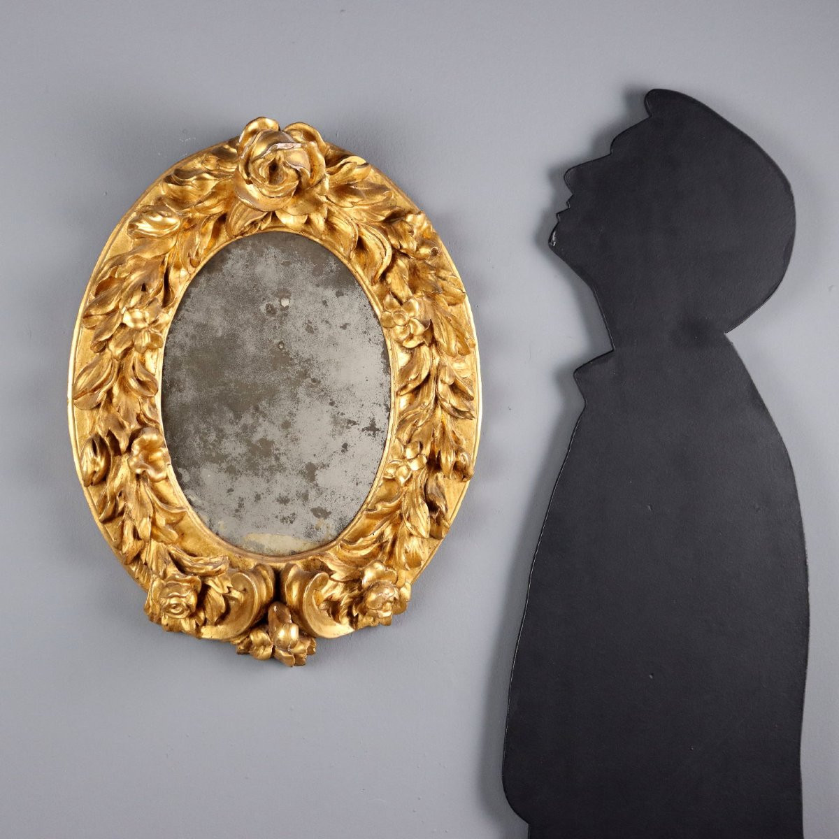 Miroir sculpté doré Italie, début du XVIIIe siècle-photo-2