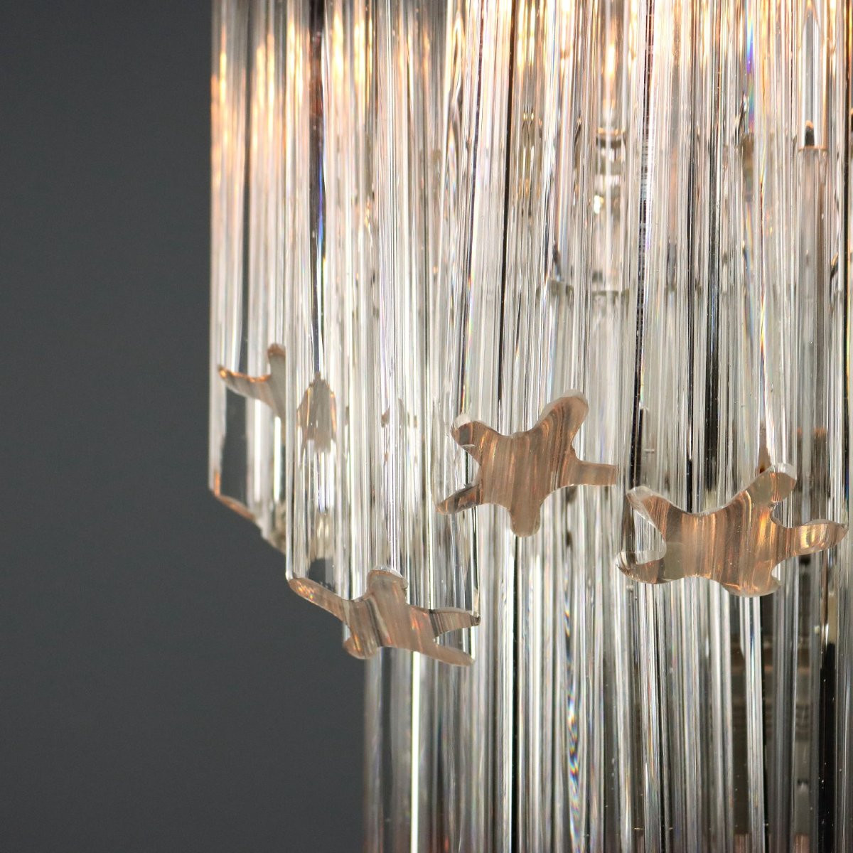 Lustre Vintage Métal Verre de Murano Design Italie Années 1960-photo-4