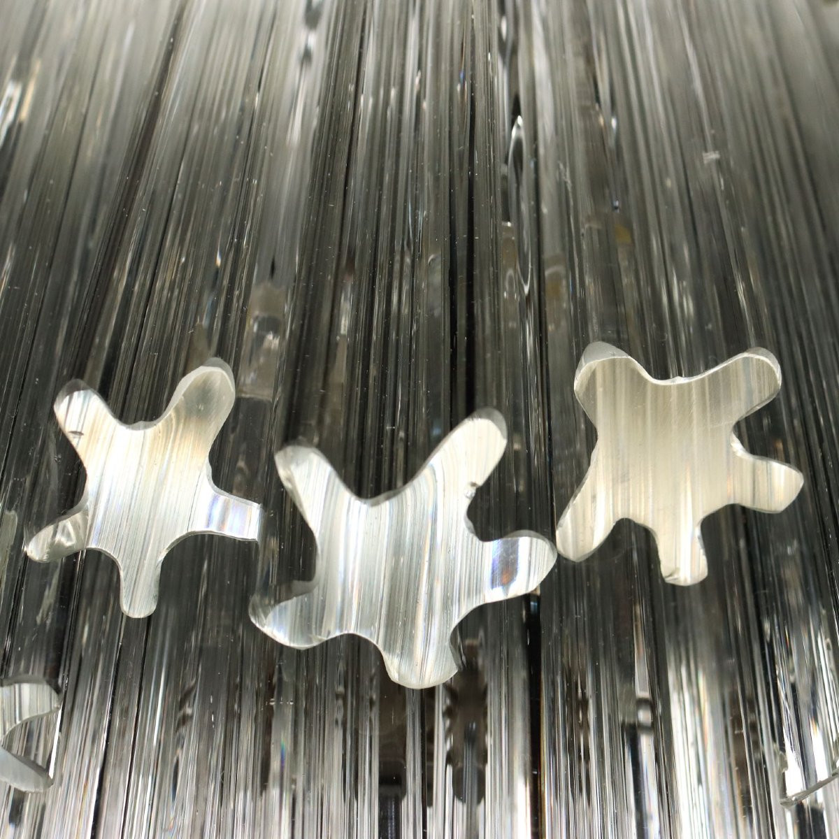 Lustre Vintage Métal Verre de Murano Design Italie Années 1960-photo-3