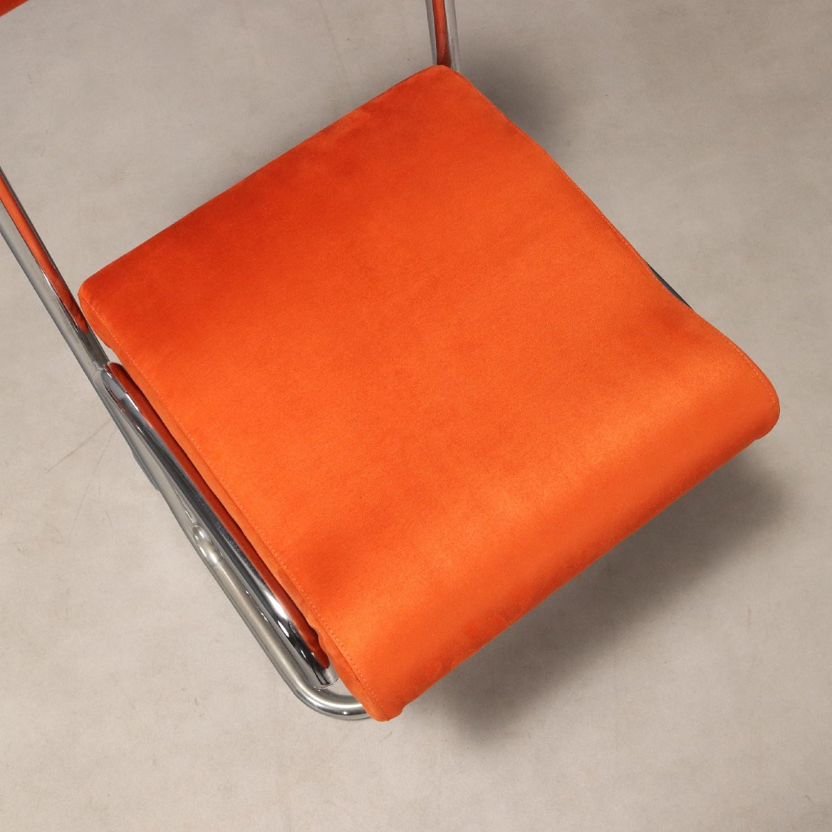 Vintage Cantilever Chairs Chromed Metal Fabric Design 1970s-photo-3