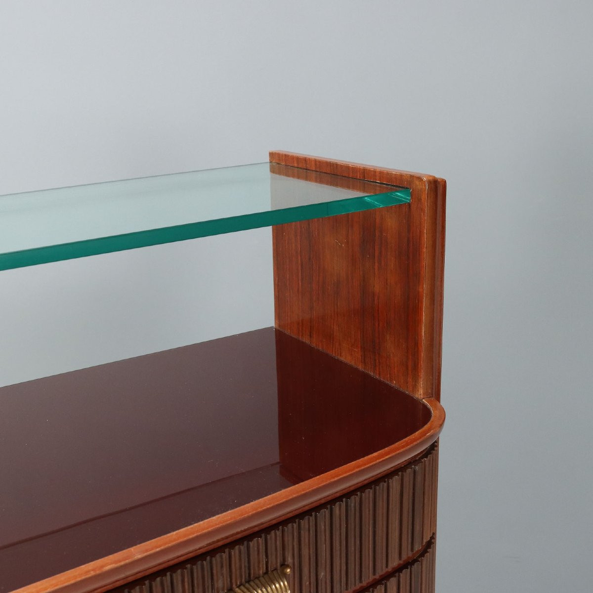 Vintage Cabinet Exotic Woods Veneer Design Italy 1950s-photo-2