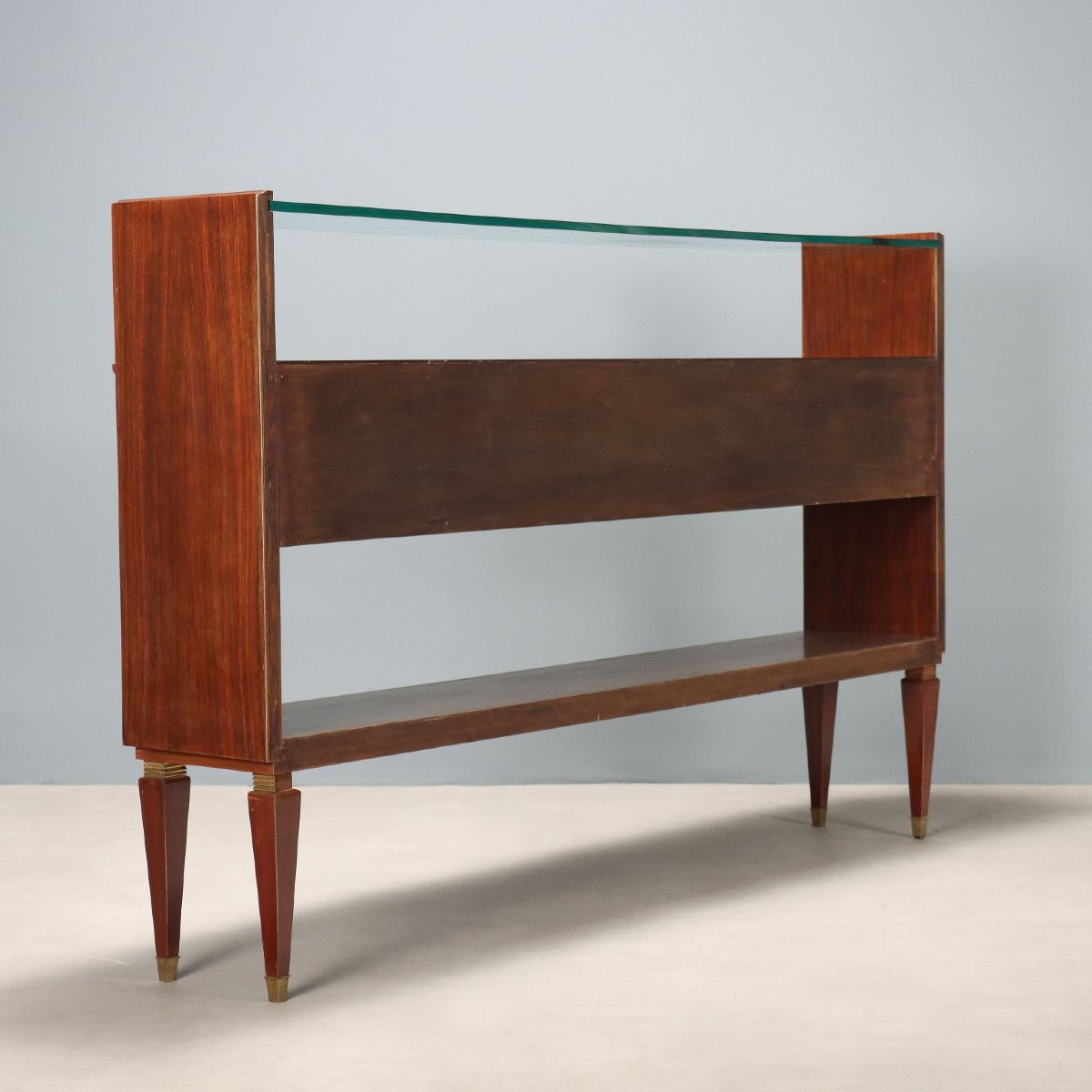 Vintage Cabinet Exotic Woods Veneer Design Italy 1950s-photo-5