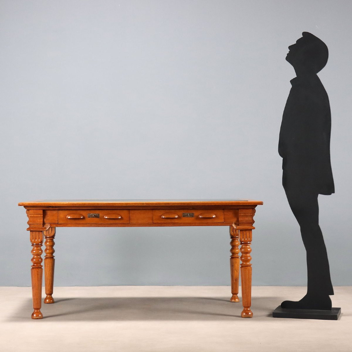 Oak Writing Table With Formica Insert  Italy Early 20th Century-photo-2