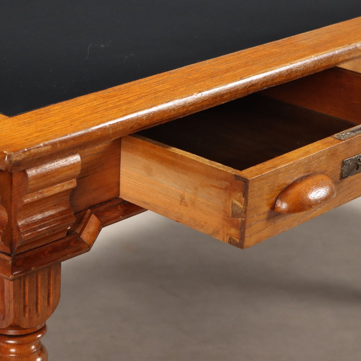 Oak Writing Table With Formica Insert  Italy Early 20th Century-photo-3
