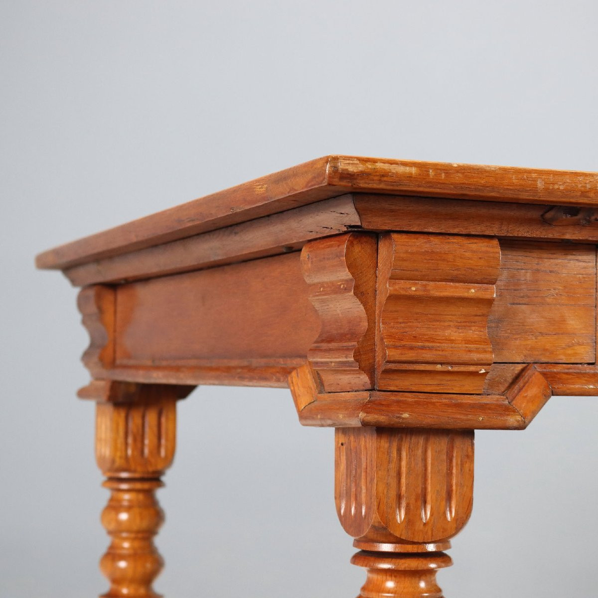 Oak Writing Table With Formica Insert  Italy Early 20th Century-photo-1