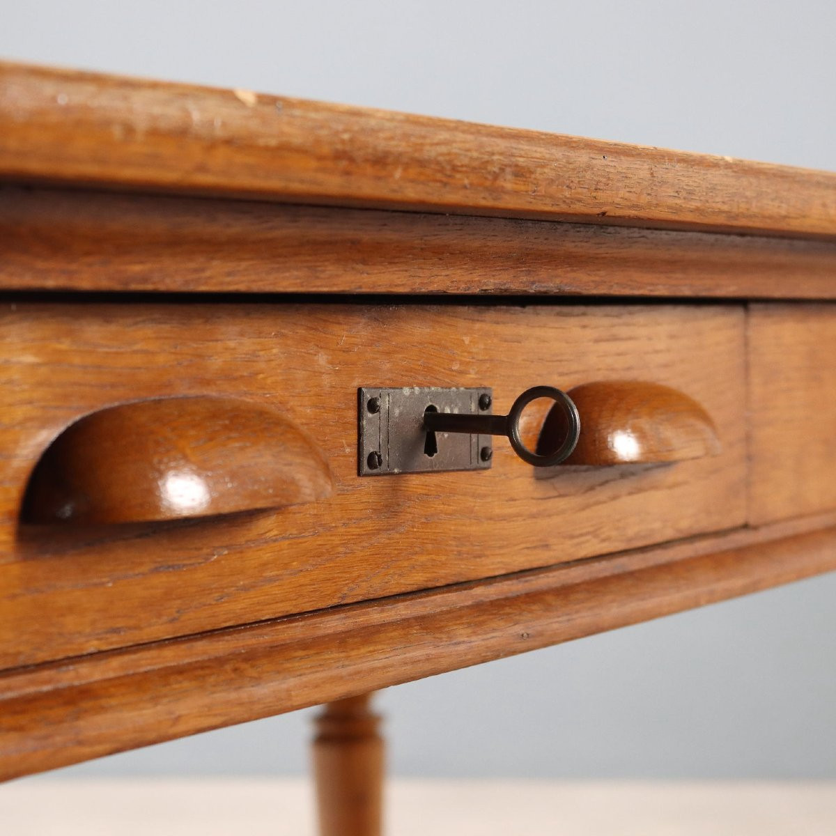 Oak Writing Table With Formica Insert  Italy Early 20th Century-photo-2