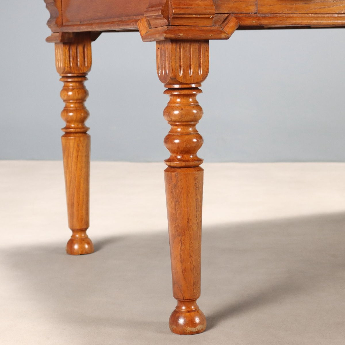 Oak Writing Table With Formica Insert  Italy Early 20th Century-photo-3