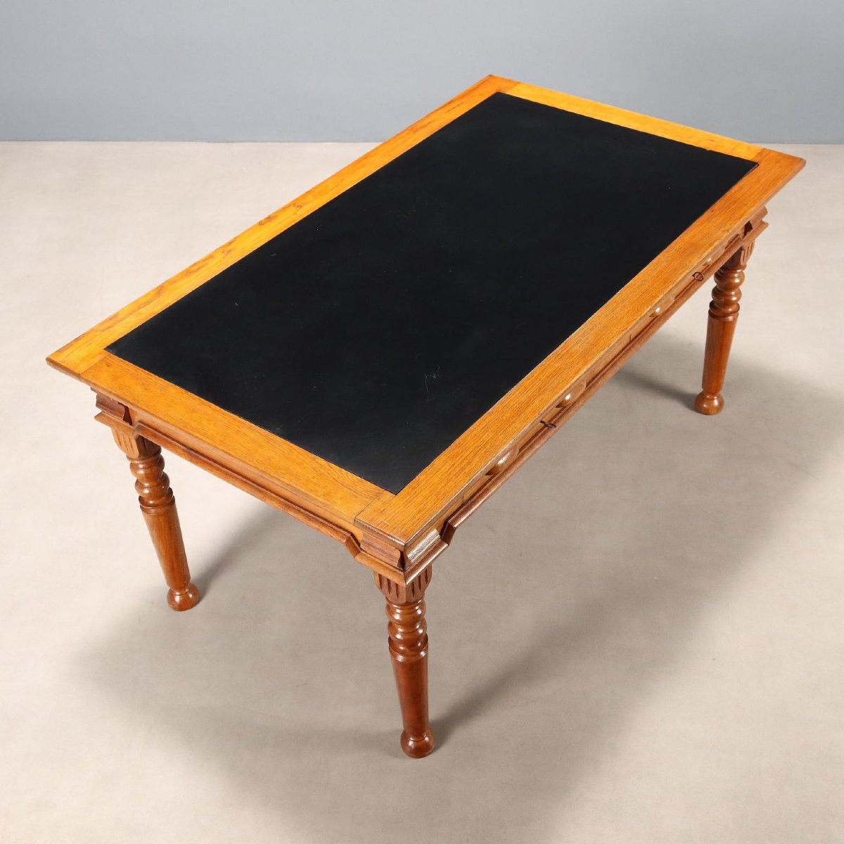 Oak Writing Table With Formica Insert  Italy Early 20th Century-photo-4