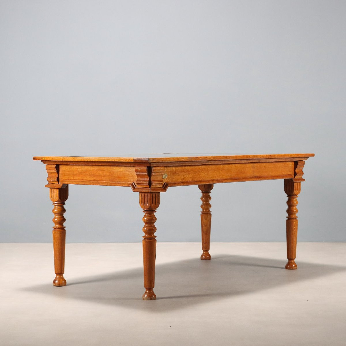 Oak Writing Table With Formica Insert  Italy Early 20th Century-photo-5