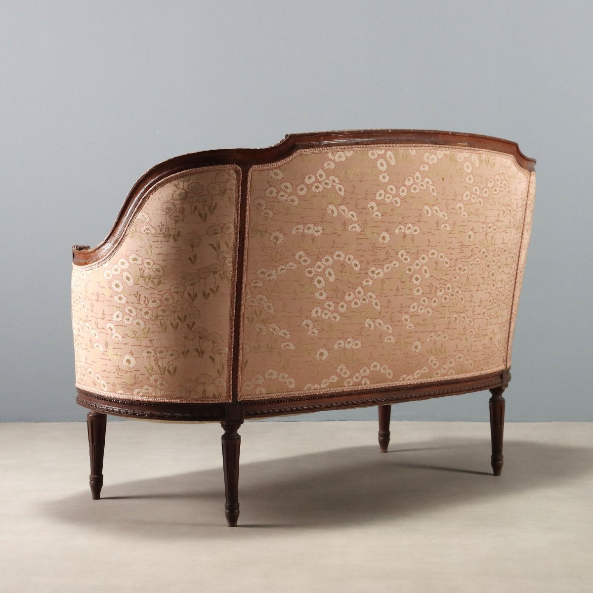 Antique Sofa Neoclassical Style Walnut Carvings XIX Century-photo-3