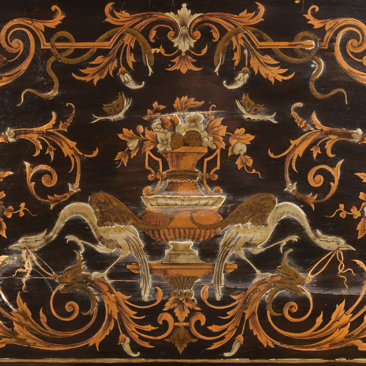 Secrétaire Ancien Acajou Tiroirs Italie du XIXe Siècle-photo-5