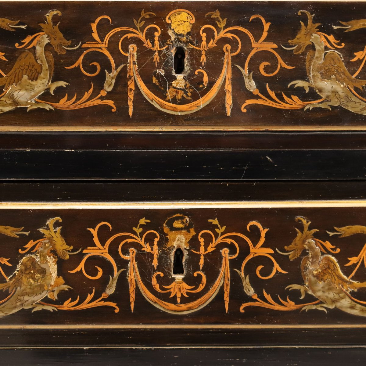 Secrétaire Ancien Acajou Tiroirs Italie du XIXe Siècle-photo-6