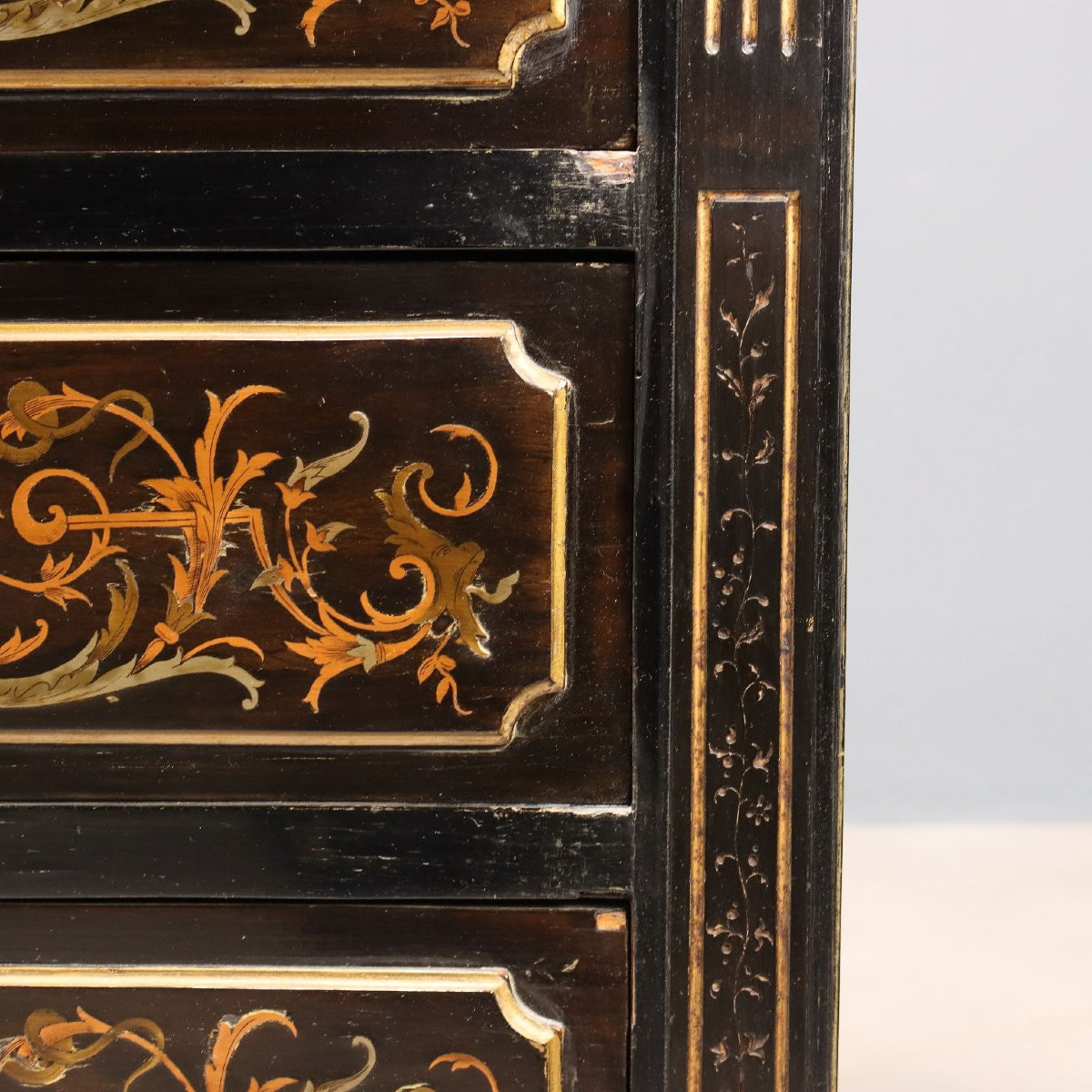 Secrétaire Ancien Acajou Tiroirs Italie du XIXe Siècle-photo-7