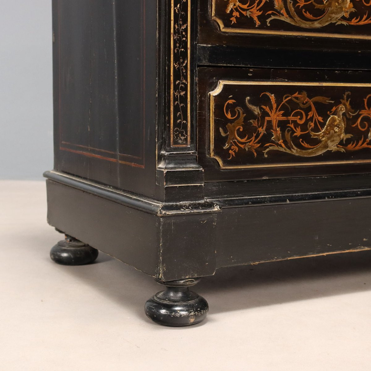 Secrétaire Ancien Acajou Tiroirs Italie du XIXe Siècle-photo-8