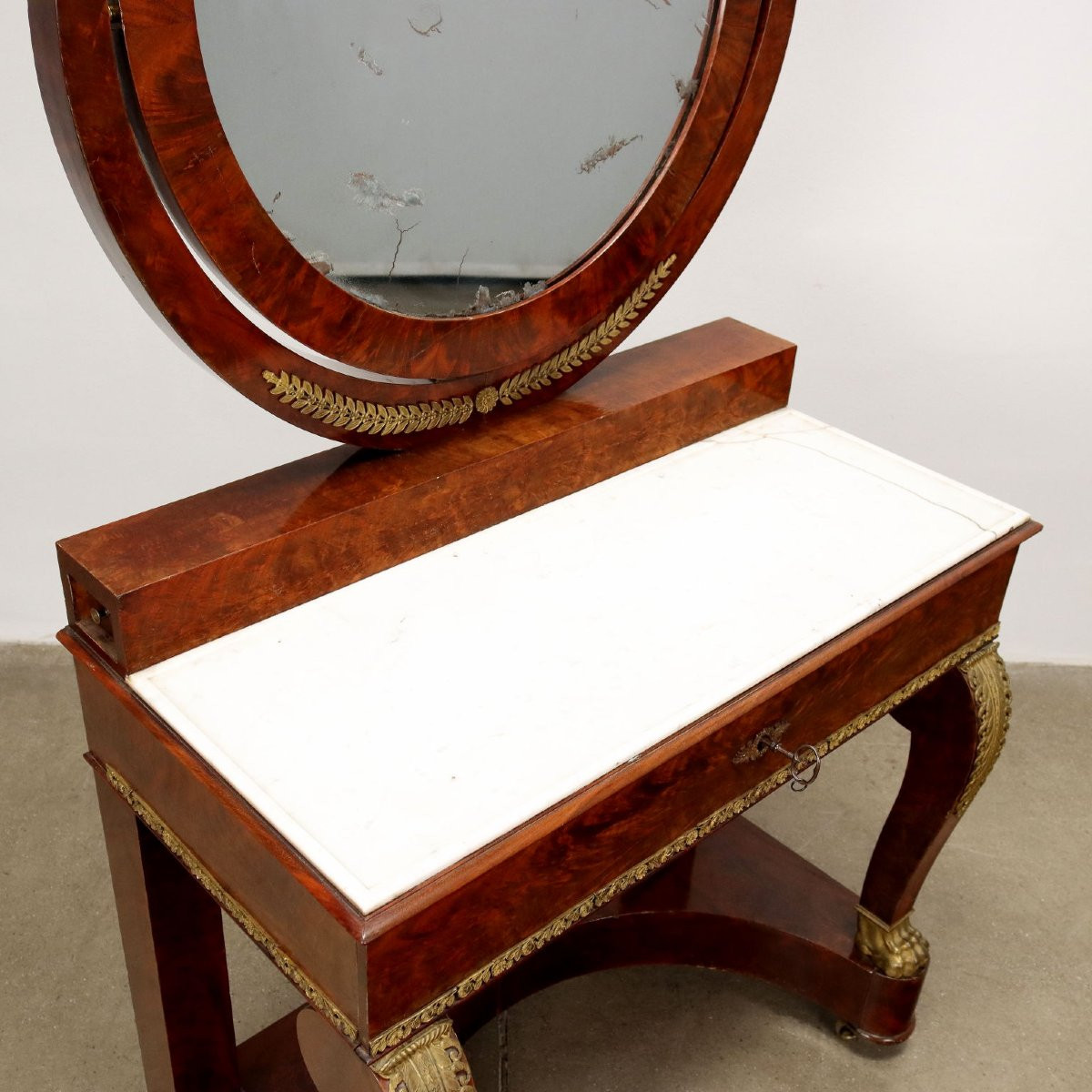 Dressing Table Restoration Mahogany France XIX Century-photo-3