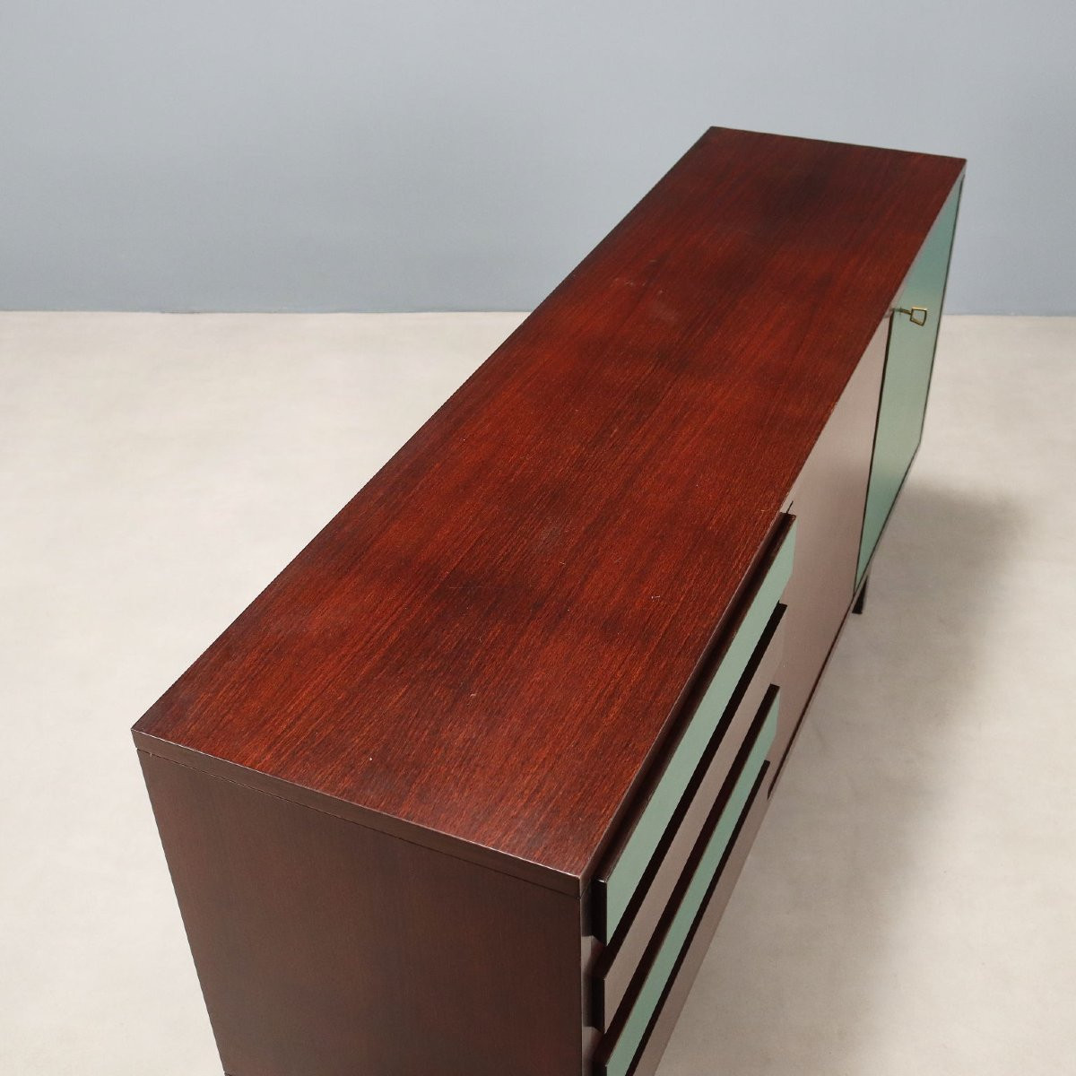 Buffet Bas Vintage Plaqué en Bois Exotique des Années 1960-photo-4