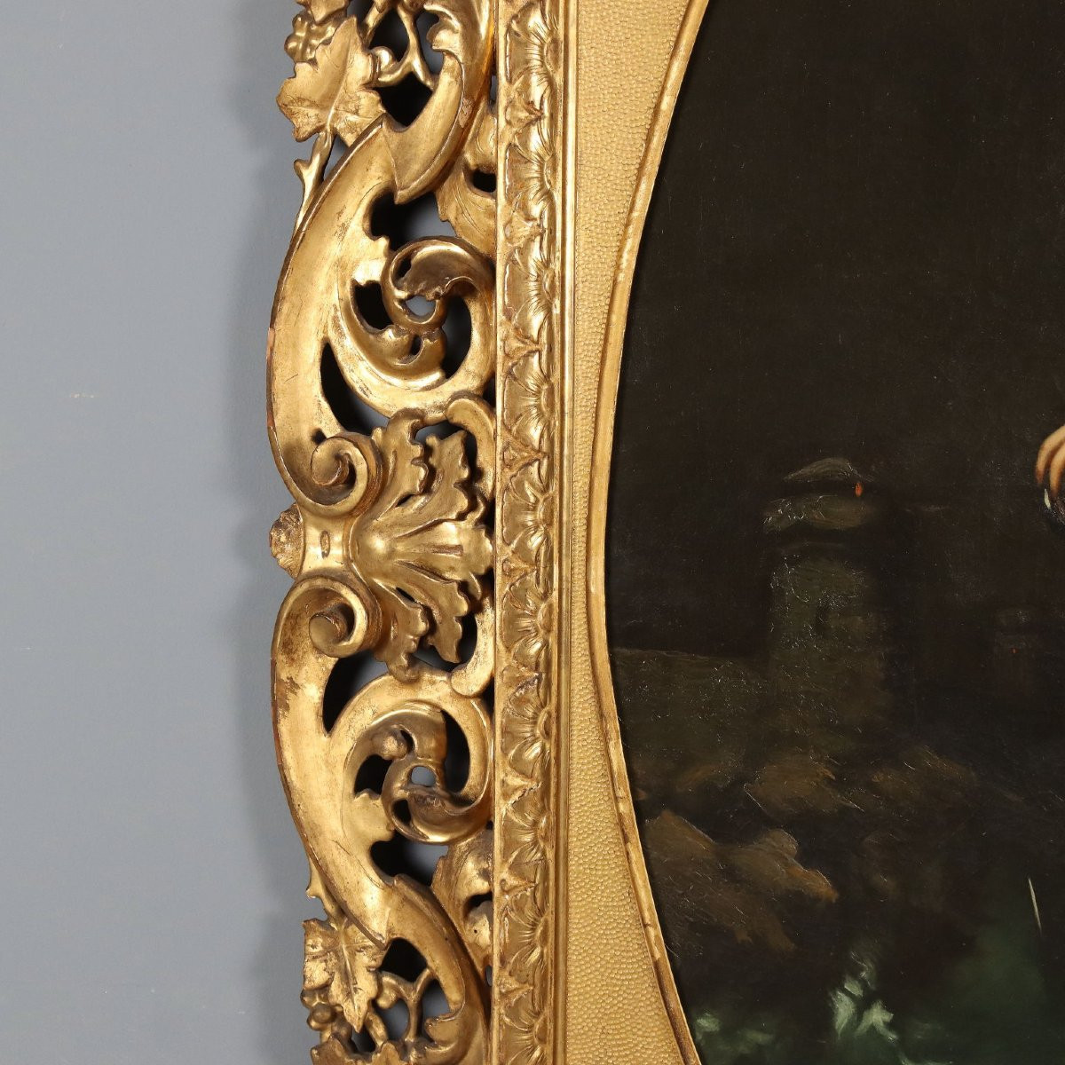 Antique Painting Allegory Of Hope Oil On Canvas XIX Century-photo-6