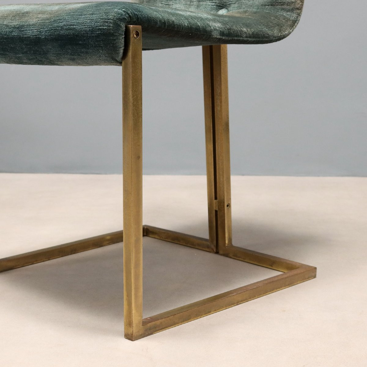 Chaises Vintage Métal Tissu Design Italie des Années 1960-photo-2