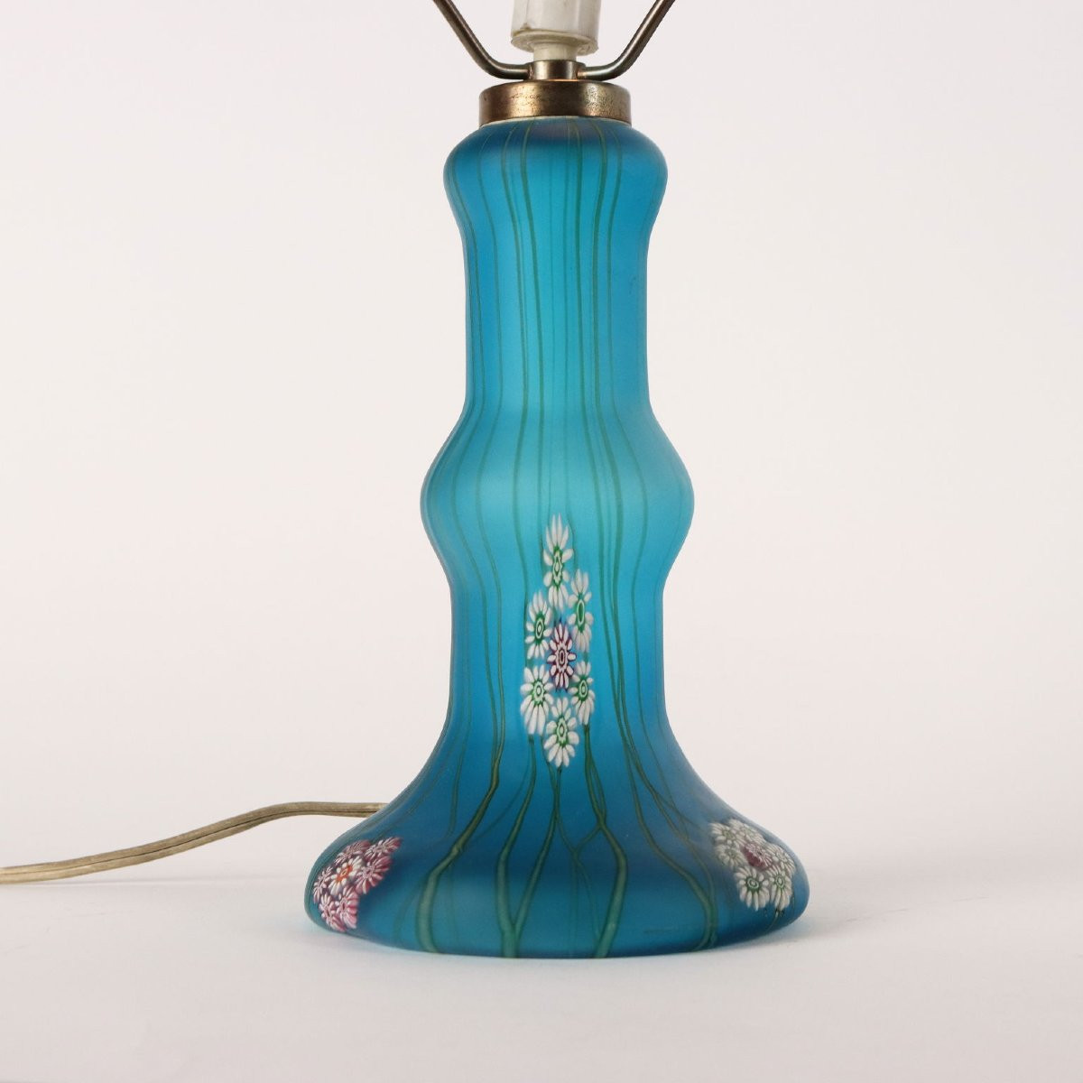 Vintage 1950s Table Lamp Millefiori By F.lli Toso Glass Italy-photo-1