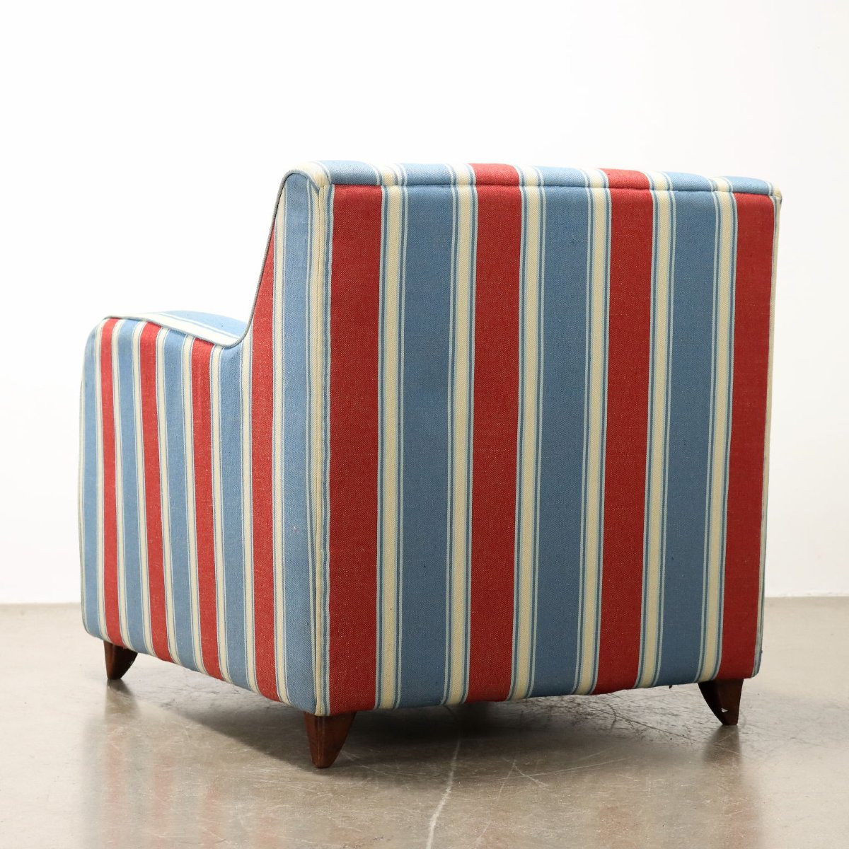 Vintage Armchairs Fabric Upholstery Italy 1950s-photo-5