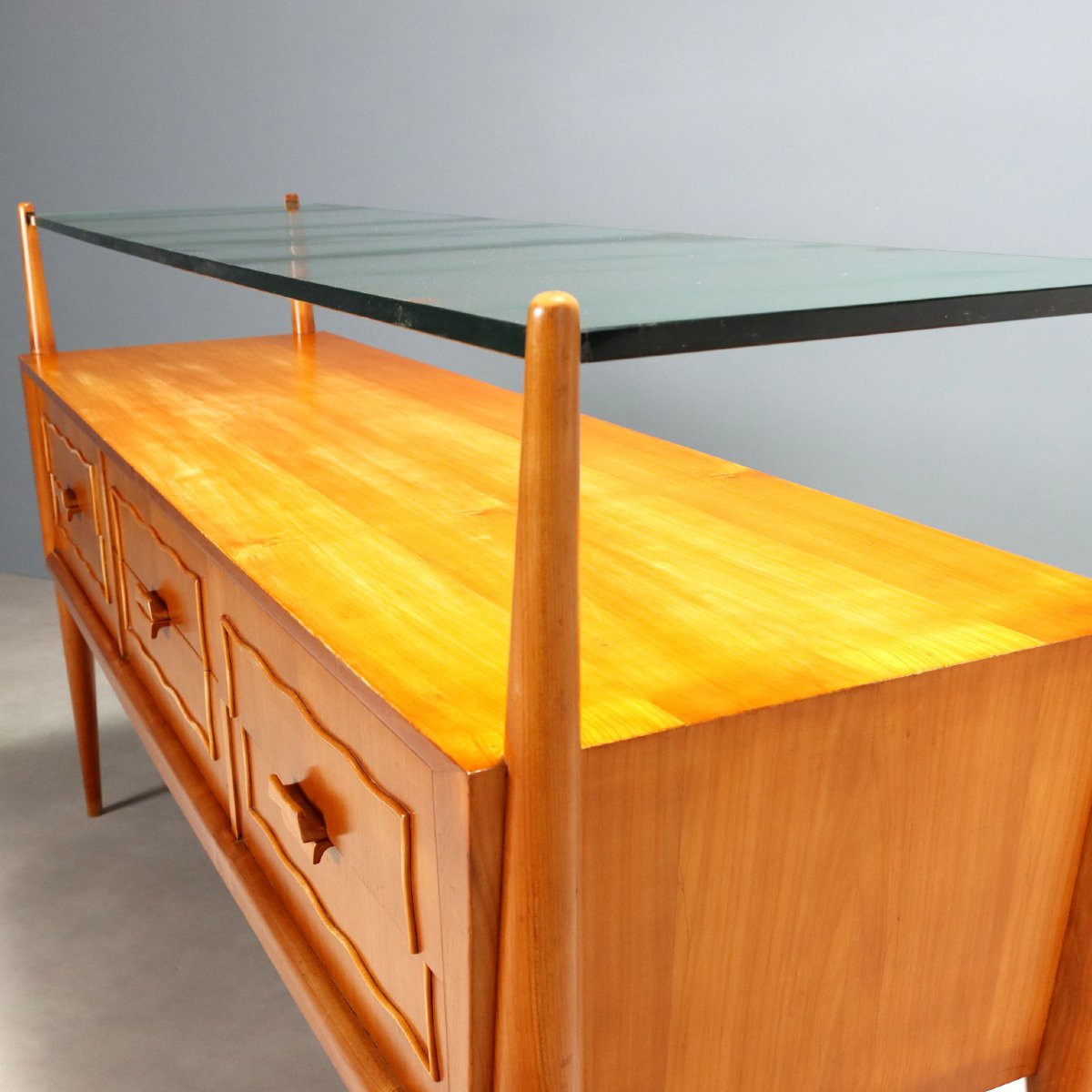 Commode Vintage Design Plaquée en Merisier 6 Tiroirs Années 50-photo-4