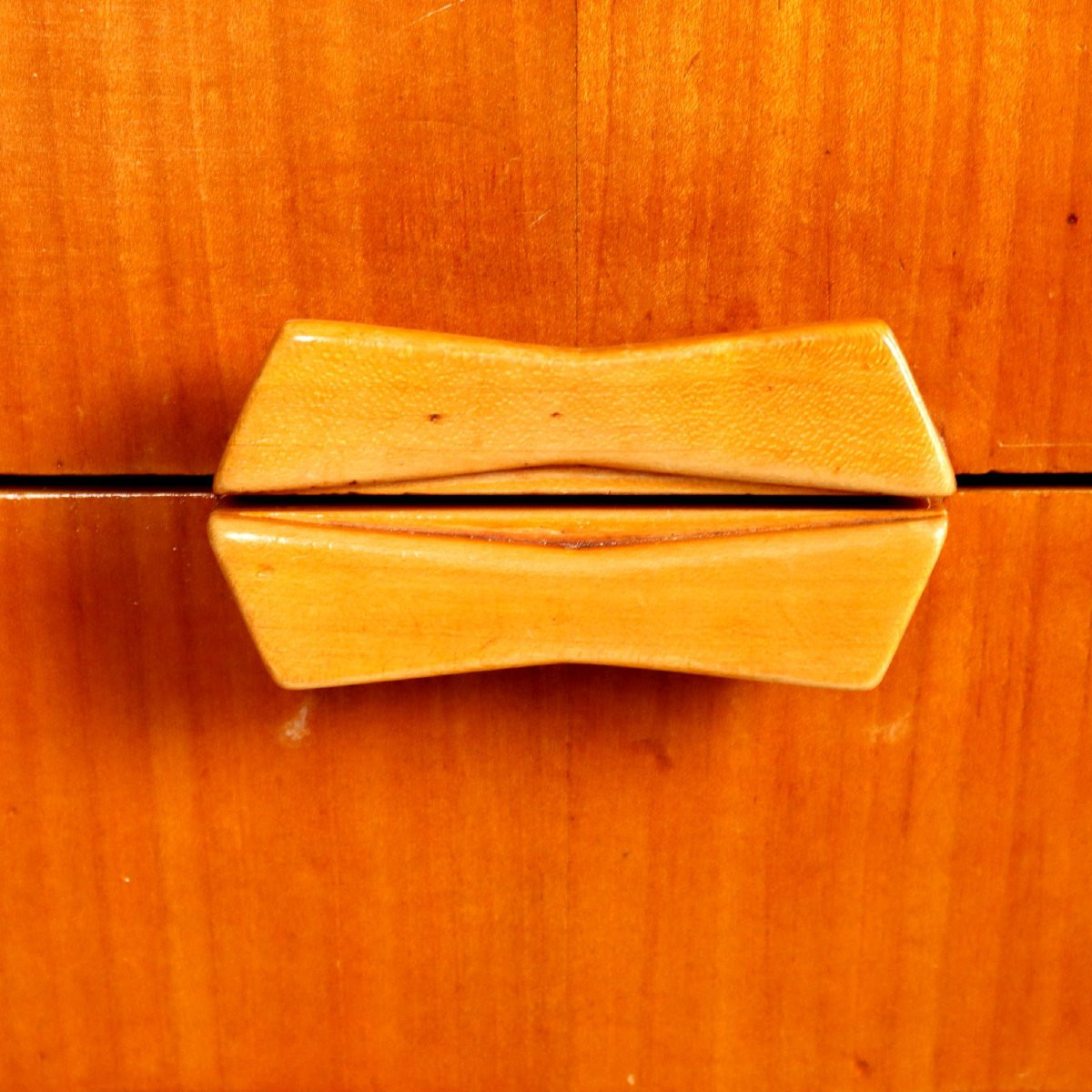 Commode Vintage Design Plaquée en Merisier 6 Tiroirs Années 50-photo-2