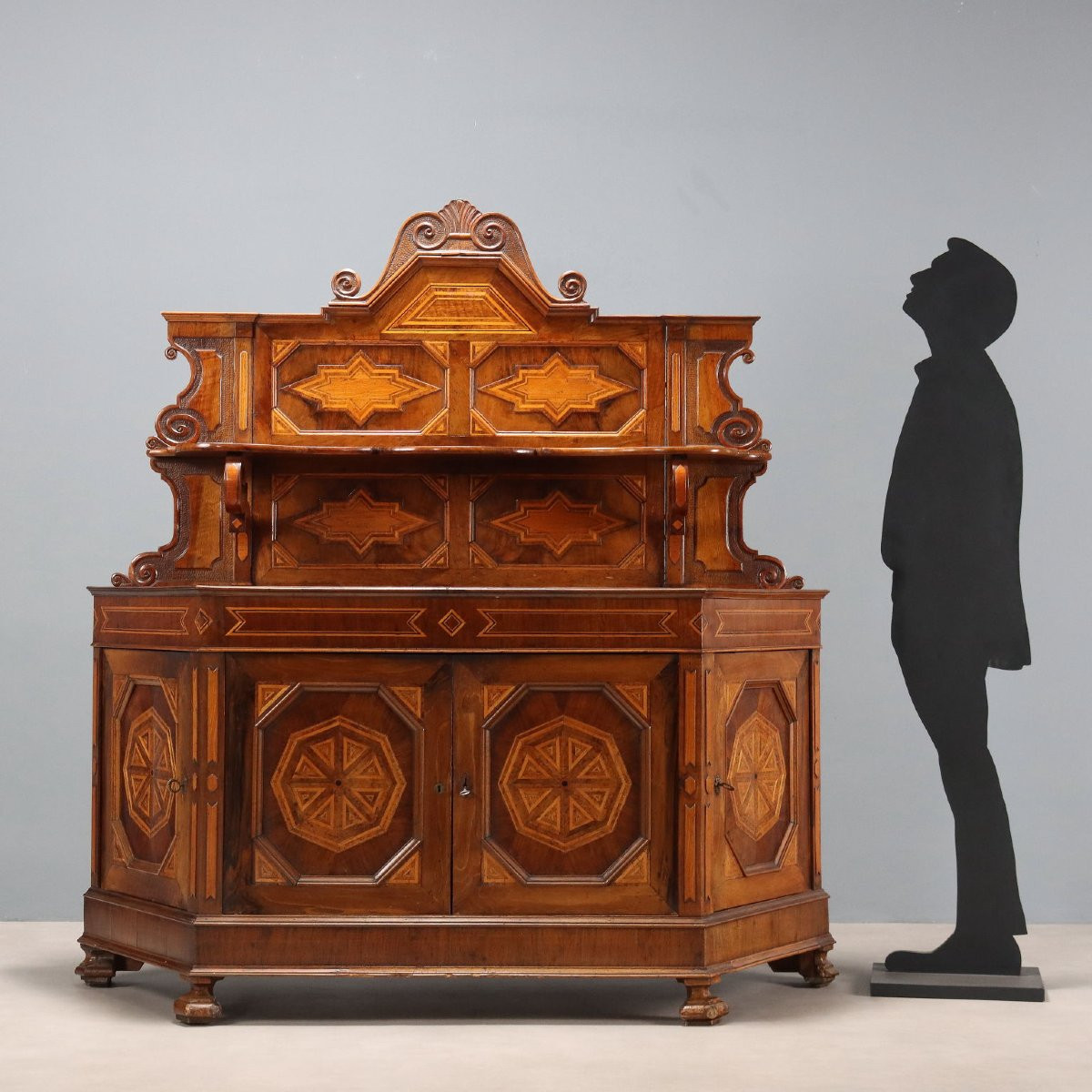 Buffet Umbertina en noyer Italie, fin du XIXe siècle-photo-2