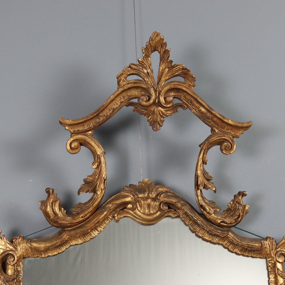 Carved And Gilded Wooden Mirror Italy Late 19th Century-photo-3