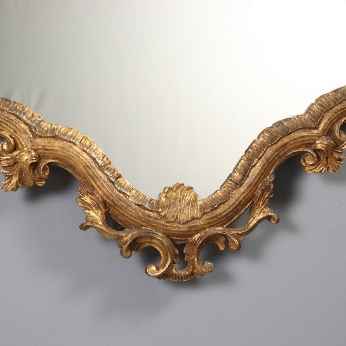 Carved And Gilded Wooden Mirror Italy Late 19th Century-photo-3