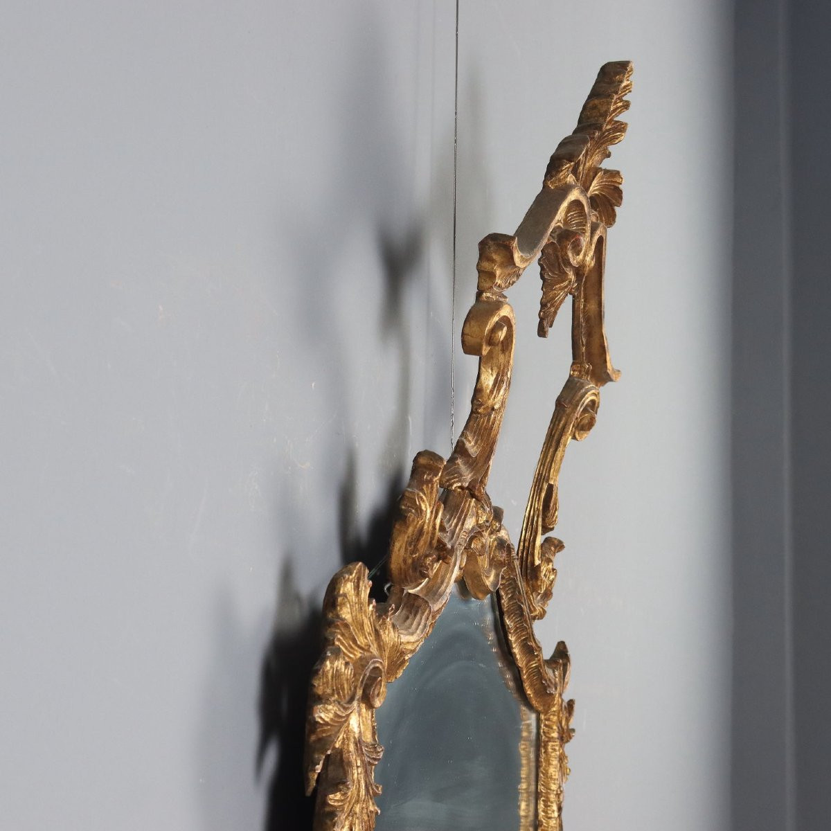 Carved And Gilded Wooden Mirror Italy Late 19th Century-photo-5