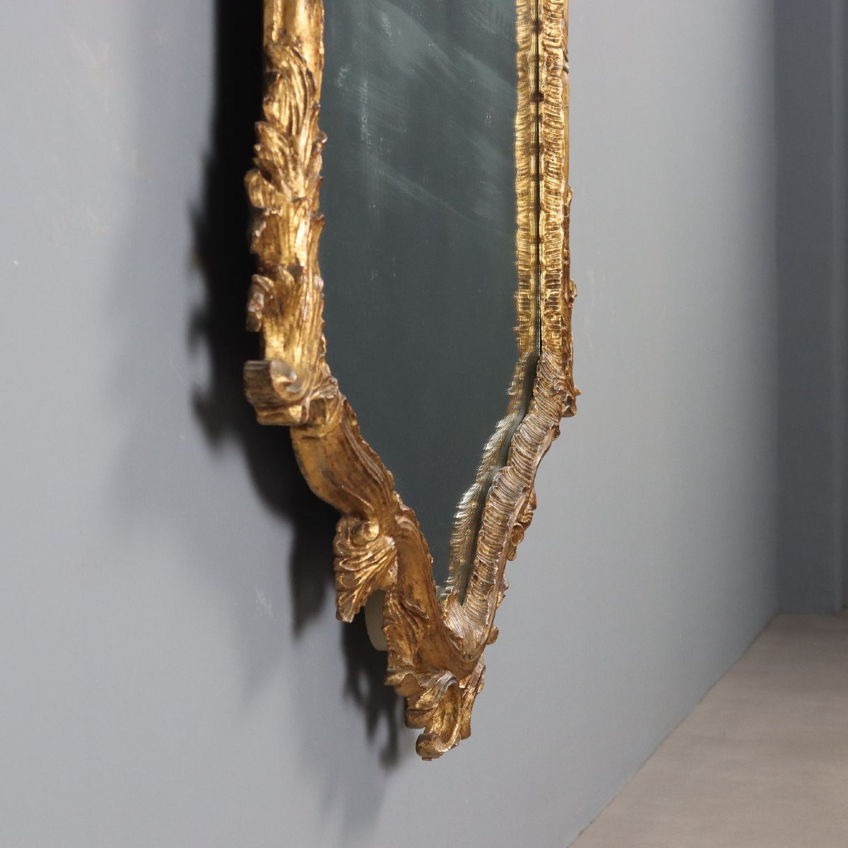 Carved And Gilded Wooden Mirror Italy Late 19th Century-photo-6