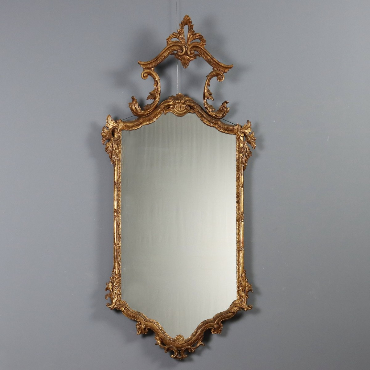 Carved And Gilded Wooden Mirror Italy Late 19th Century