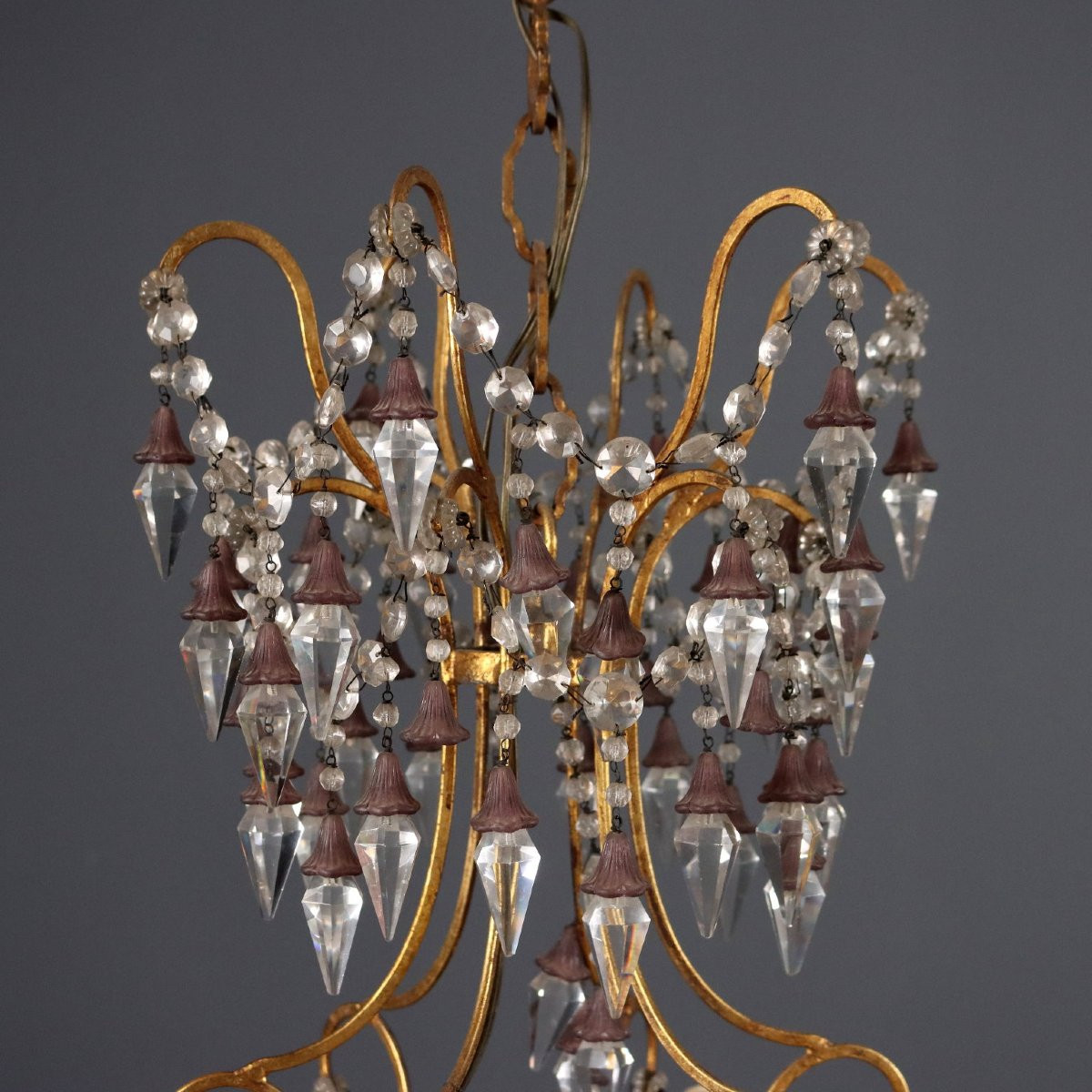 Pair Of Six-light Chandeliers Italy 19th Century-photo-4