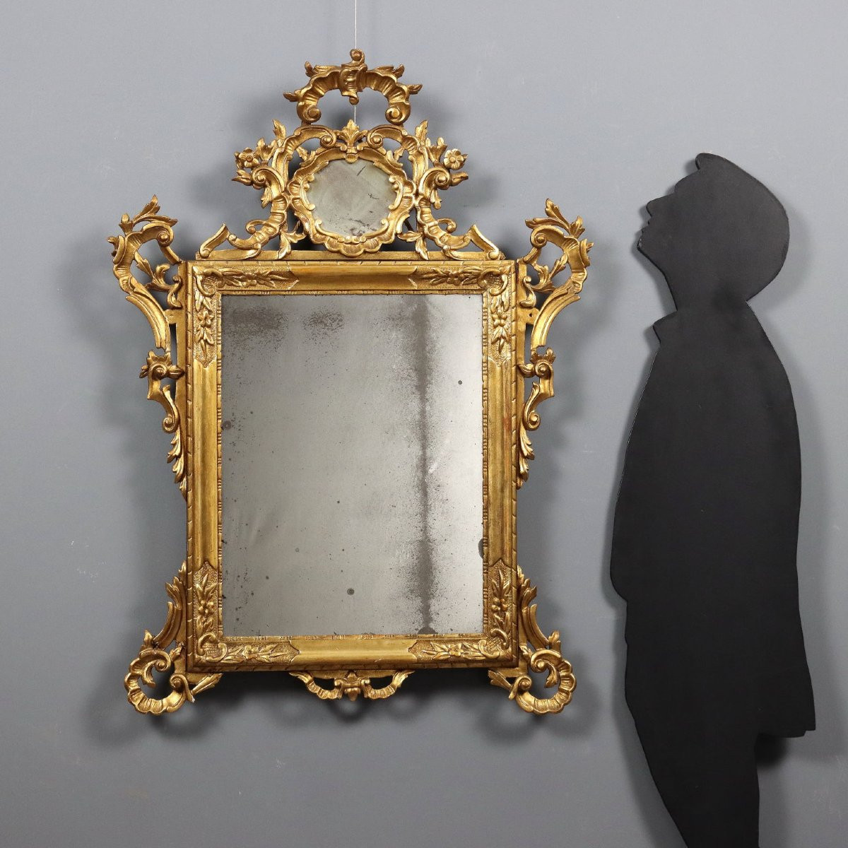 Miroir sculpté et doré Italie, fin du XIXe siècle-photo-2