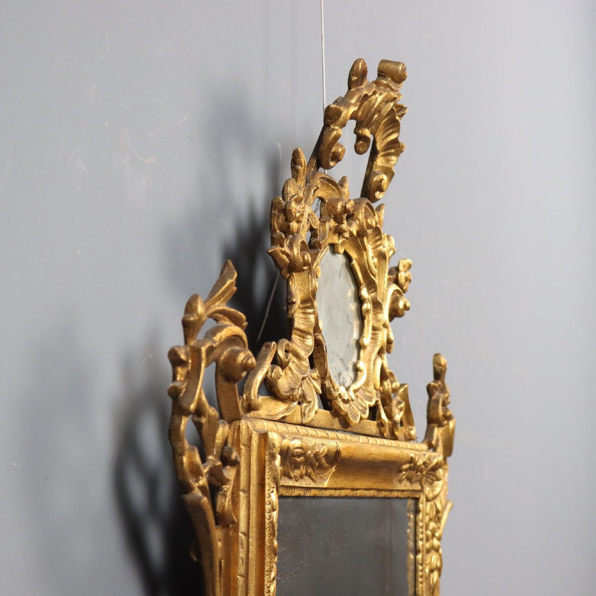 Miroir sculpté et doré Italie, fin du XIXe siècle-photo-4