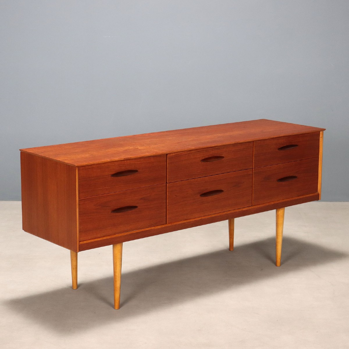 Vintage Chest Of Drawers Teak Veneer Design Italy 1960s