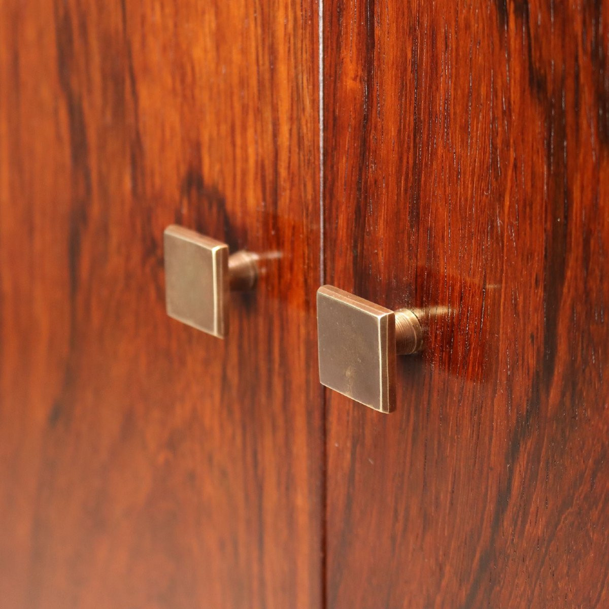 Meuble Mural Vintage Plaqué en Bois Exotiques Design Années 50-photo-6