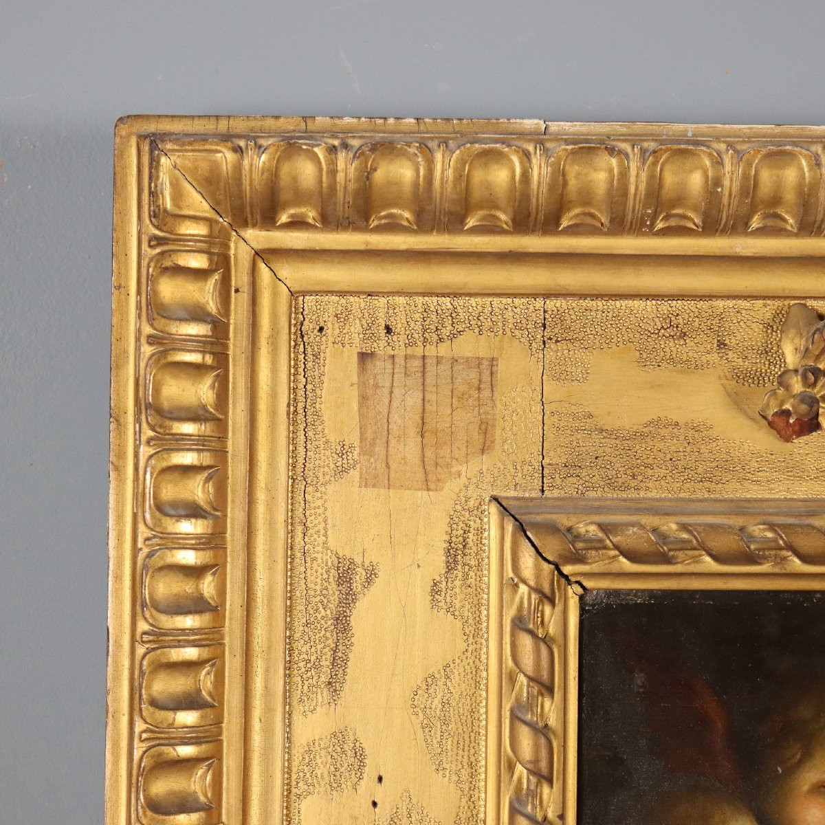 Tableau Ancien Copie par Ludovico Cardi Trinité Huile sur Toile '700-photo-3