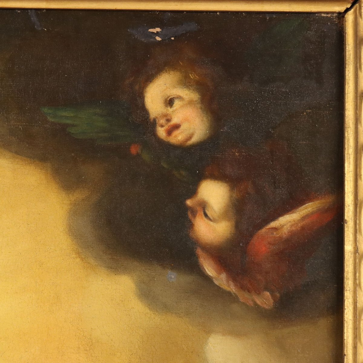 Tableau Ancien Copie par Ludovico Cardi Trinité Huile sur Toile '700-photo-7