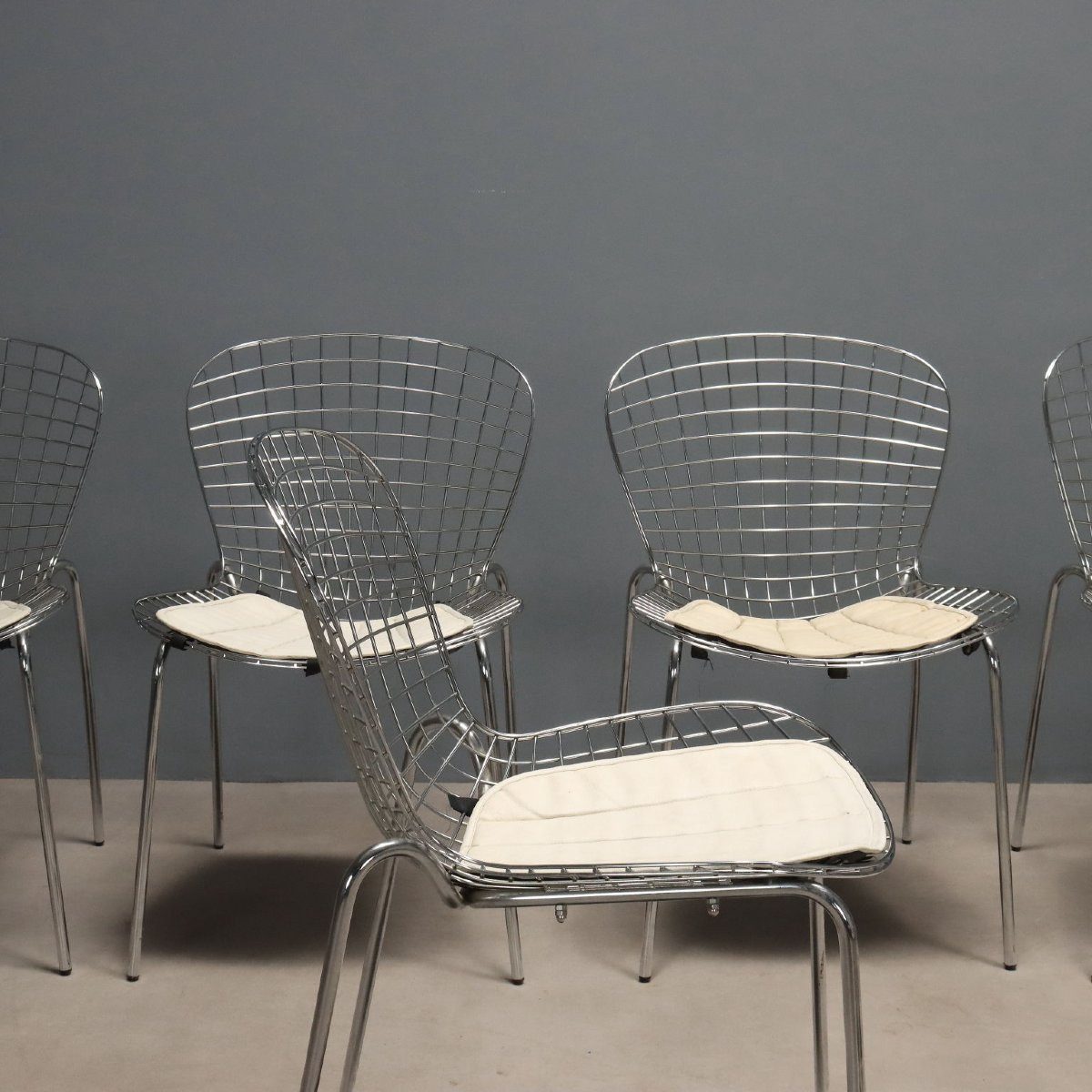 Dix Chaises Vintage  Design Italie des Années 1960-photo-4