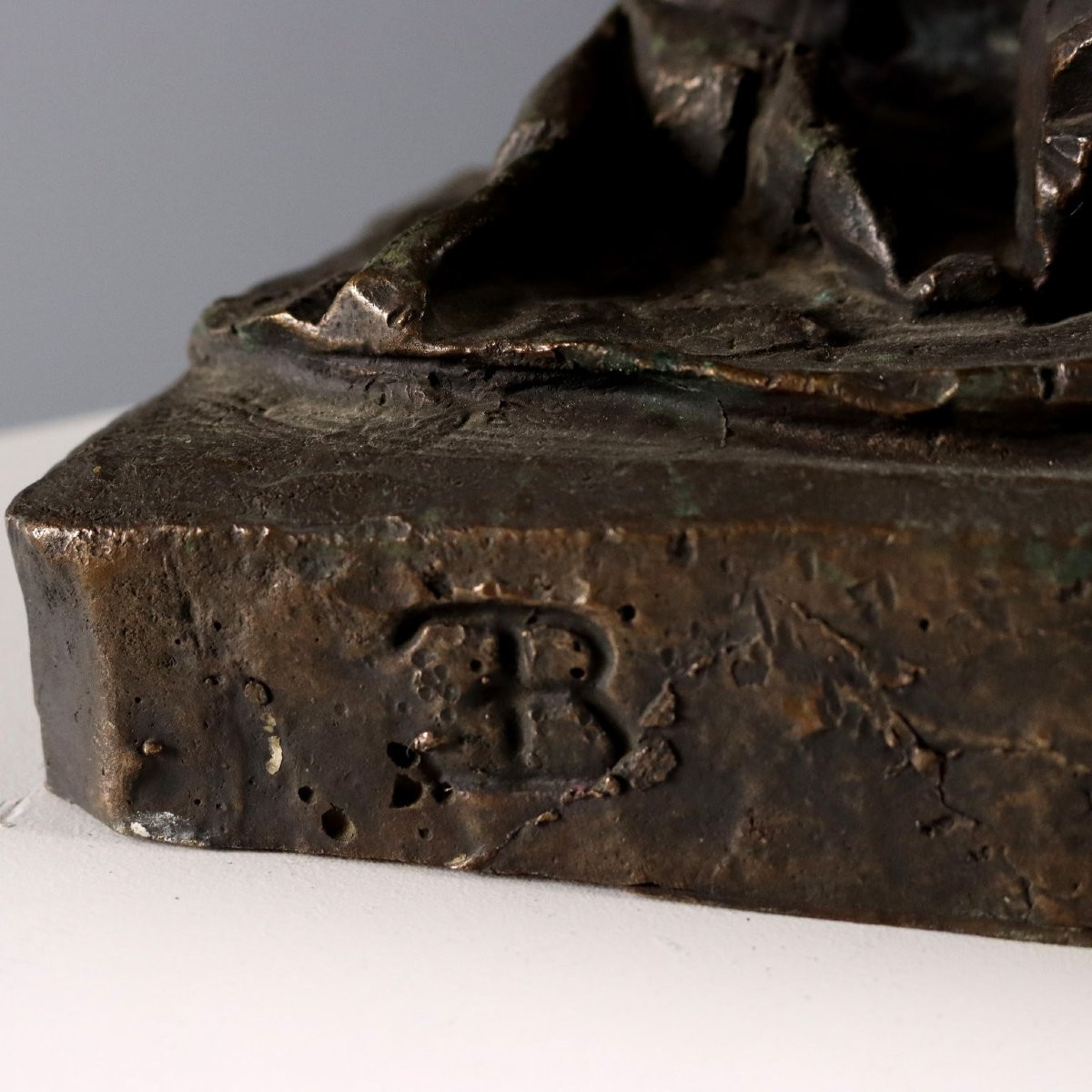 Femme au Livre Sculpture Signé Felice Bialetti Italie XIXe Siècle-photo-1