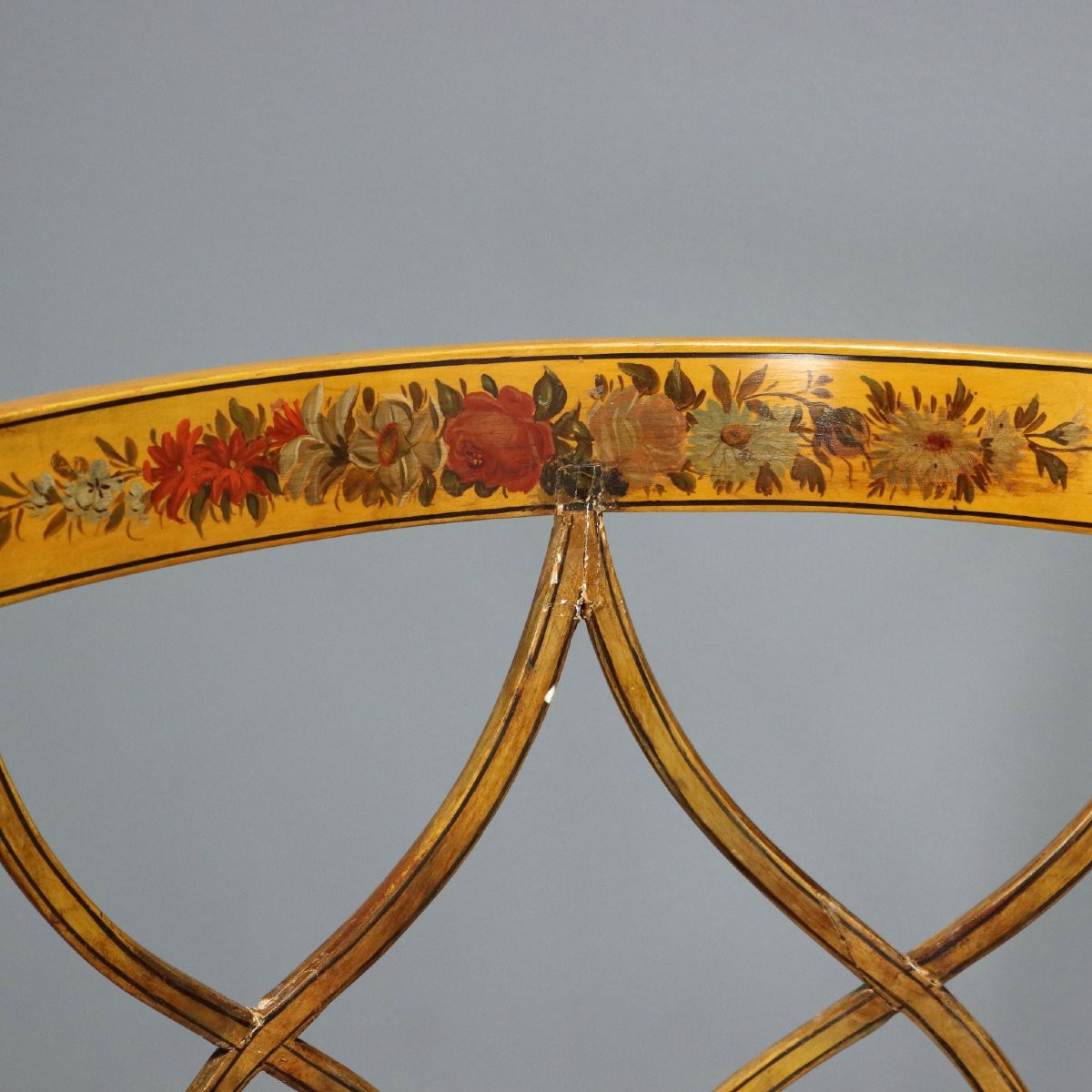 Antique Armchairs Lacquered Walnut Italy XIX Century-photo-4