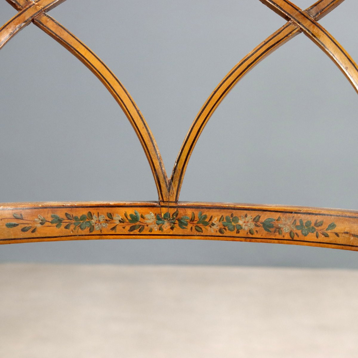 Antique Armchairs Lacquered Walnut Italy XIX Century-photo-3